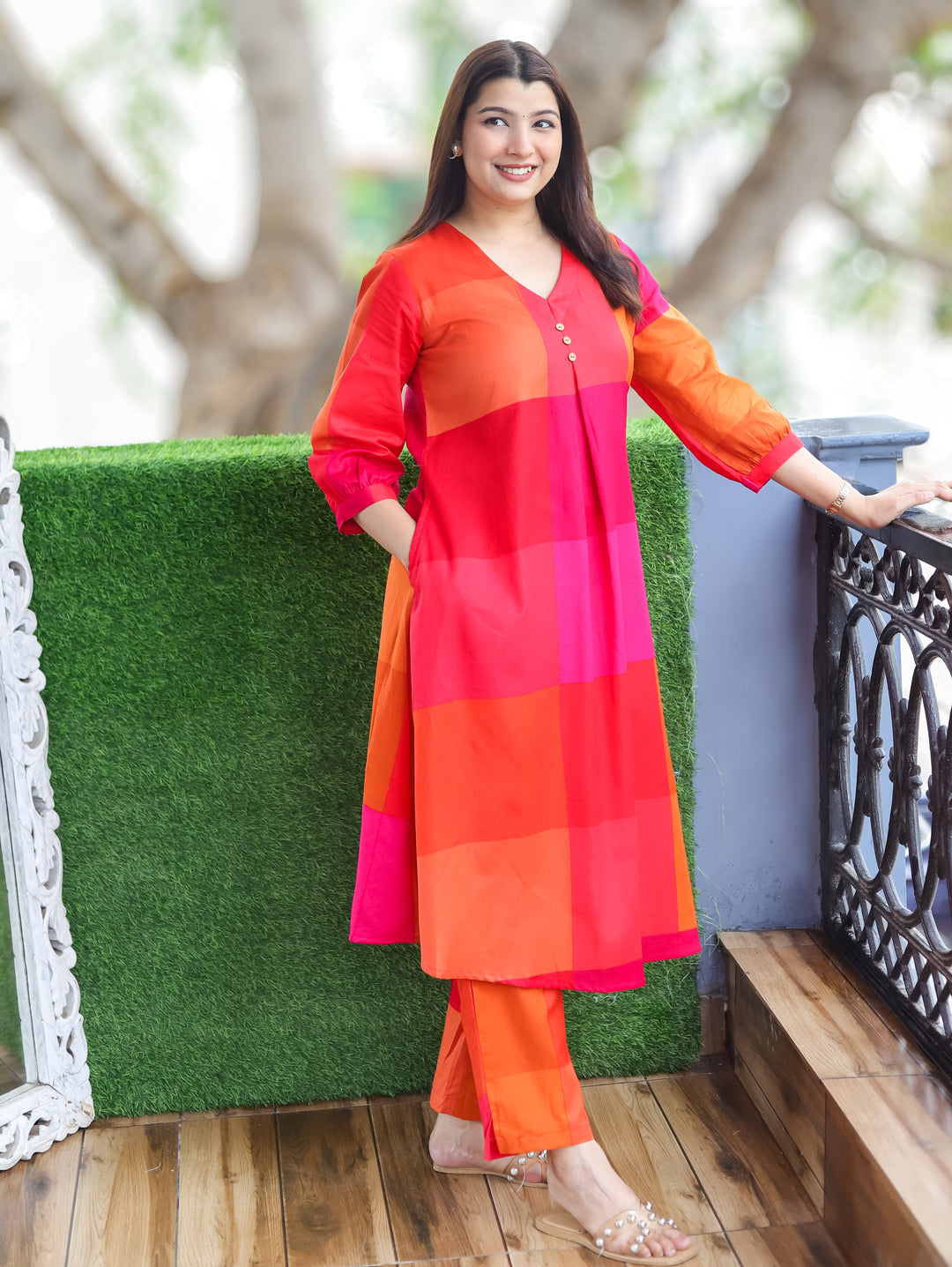 Ella Rani Pink Cotton Co-ord Set