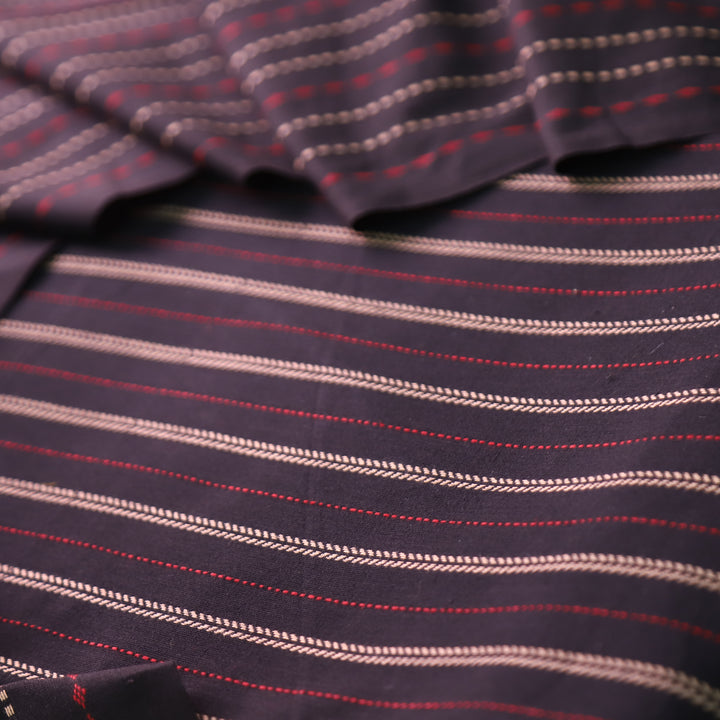 Kamini Midnight Black All Over Thread Weaved Work Cotton Suit Set