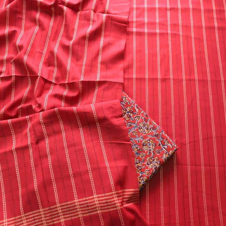 Kamini Maroon Red All Over Thread Weaved Work Cotton Suit Set