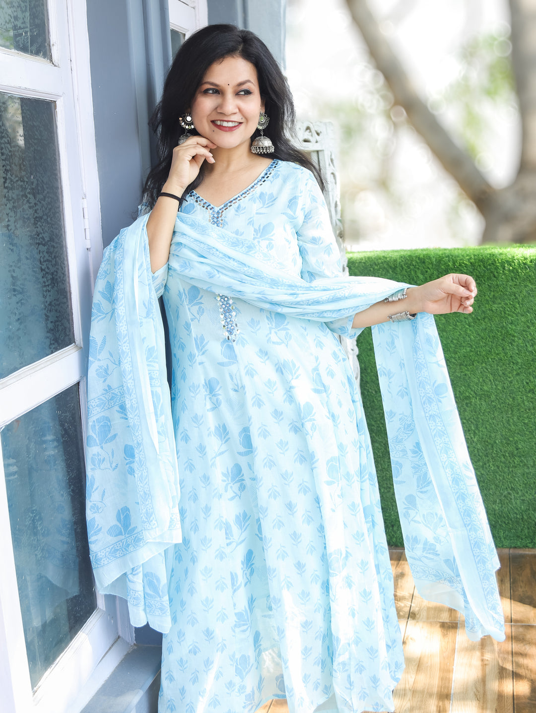 Bella Sky Blue Mul Cotton 3 Piece Set