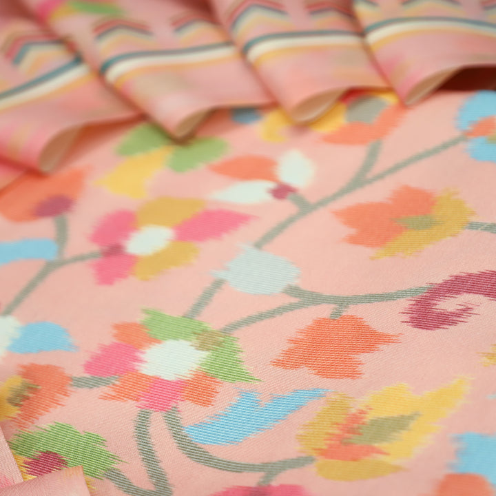 राजवाड़ी Pumpkin Peach Digital Floral Printed emi Pashmina Winter Set