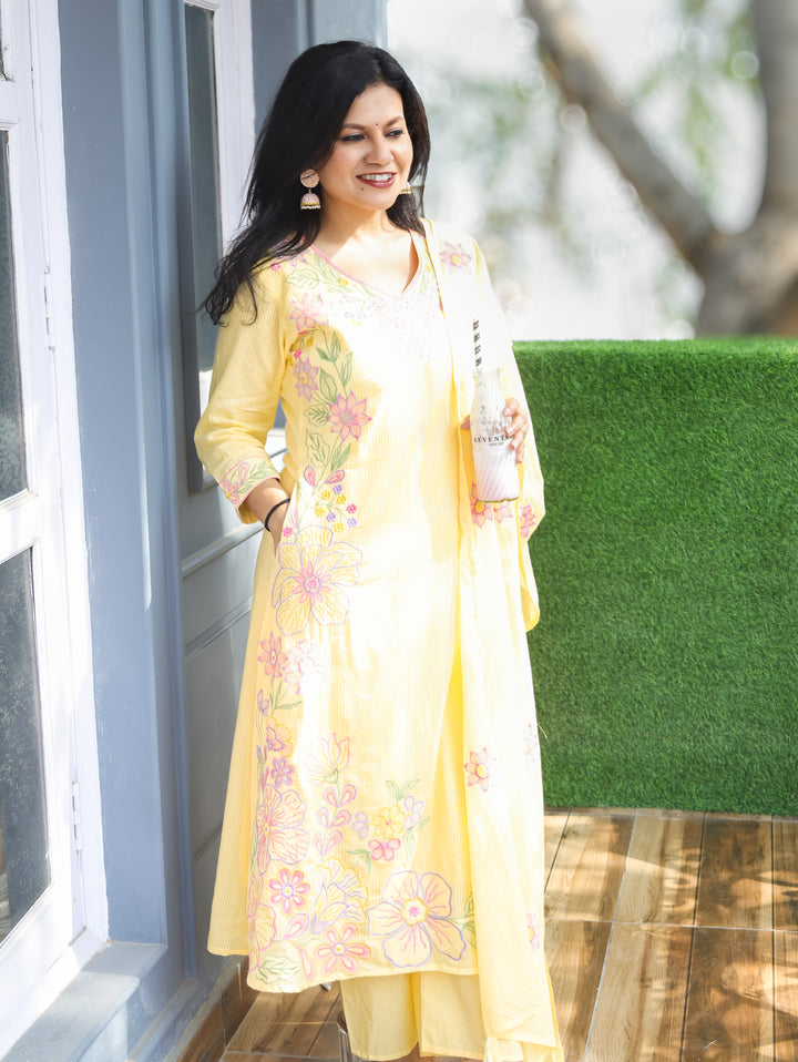 Bella Corn Yellow Mul Cotton 3 Piece Set