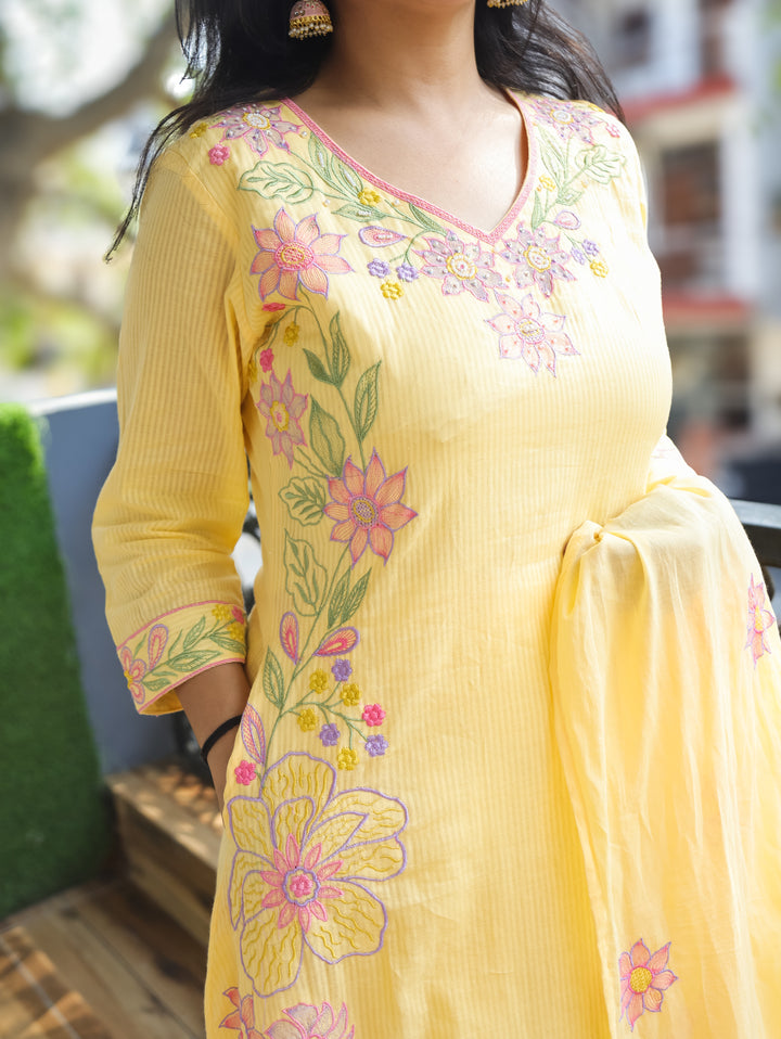 Bella Corn Yellow Mul Cotton 3 Piece Set