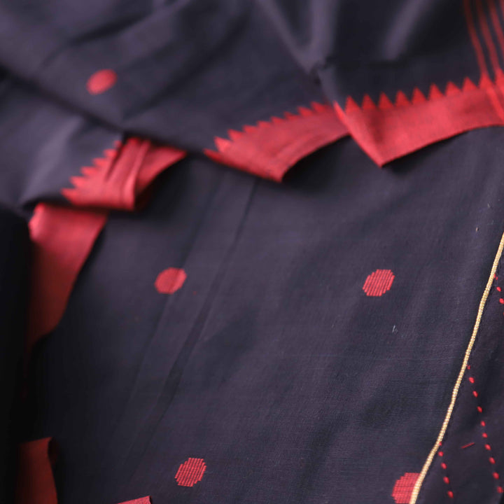 Madhubala Night Black Thread Weaved Handloom Cotton Suit Set