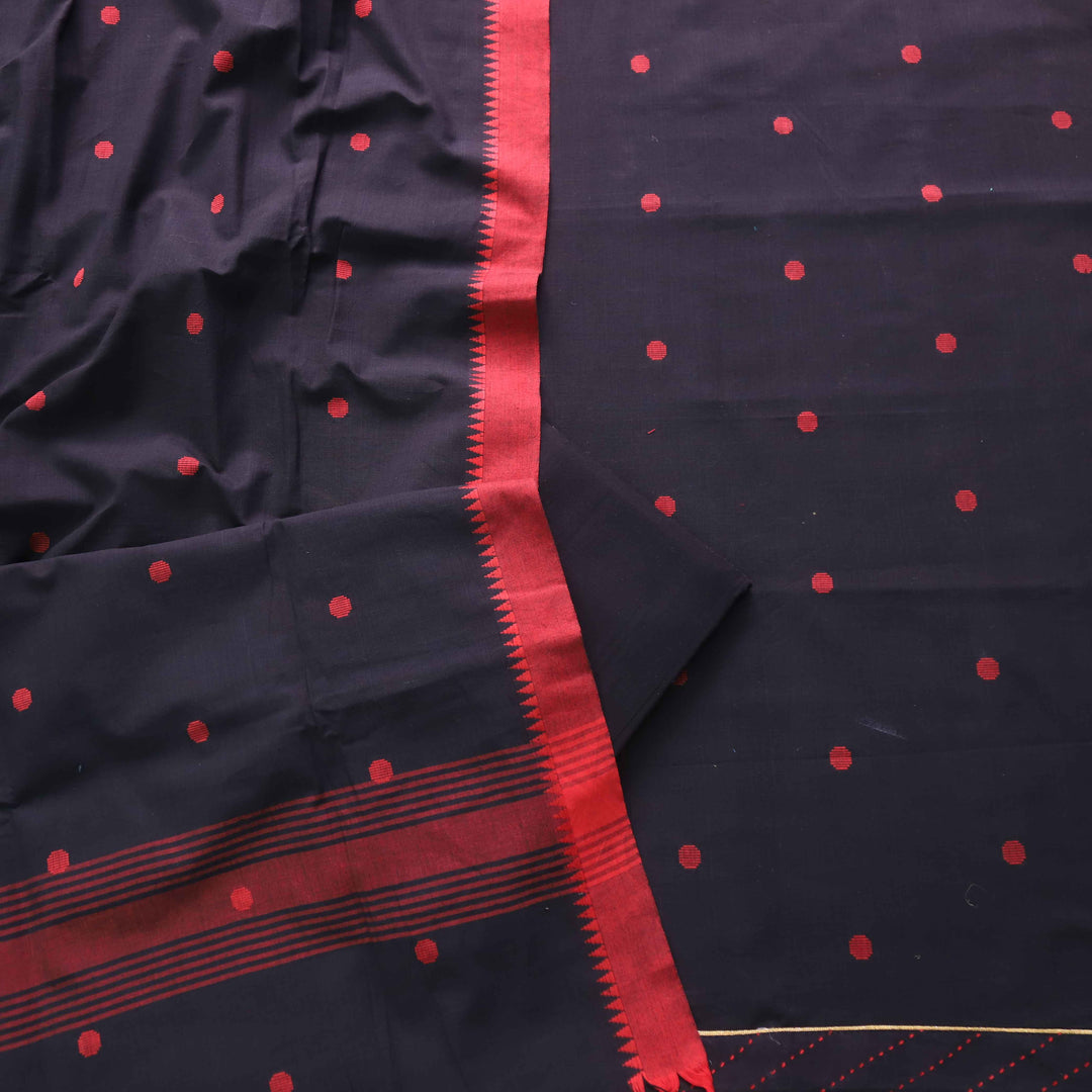 Madhubala Night Black Thread Weaved Handloom Cotton Suit Set