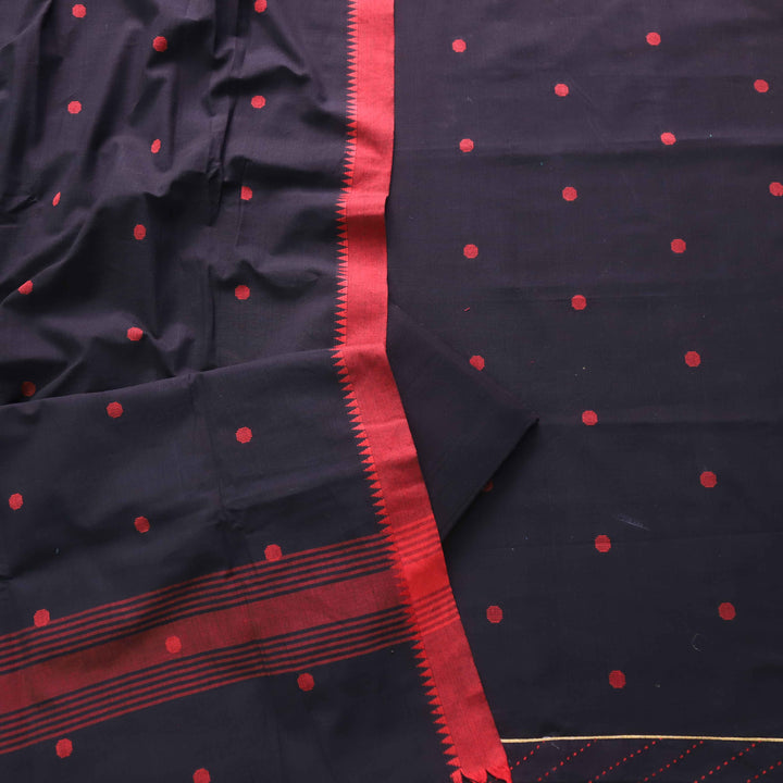 Madhubala Night Black Thread Weaved Handloom Cotton Suit Set