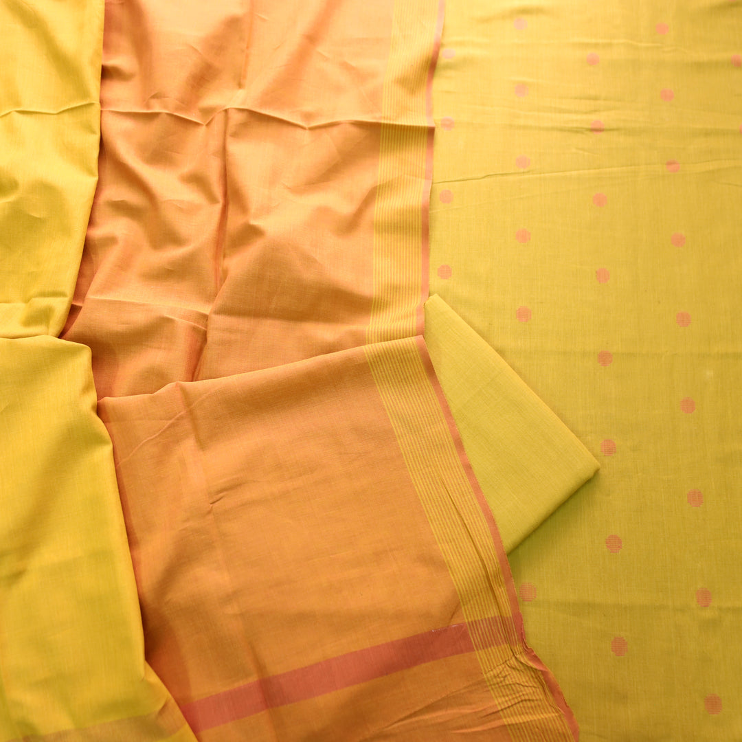 Gayatri Turmeric Yellow Woven Temple Hem South Cotton Set