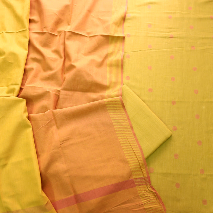 Gayatri Turmeric Yellow Woven Temple Hem South Cotton Set