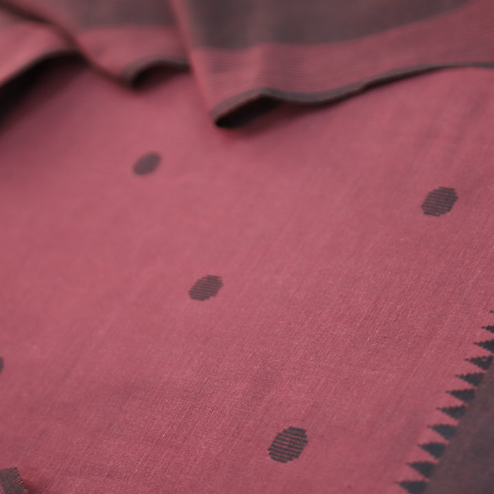 Gayatri Blush Mauve Woven Temple Hem South Cotton Set