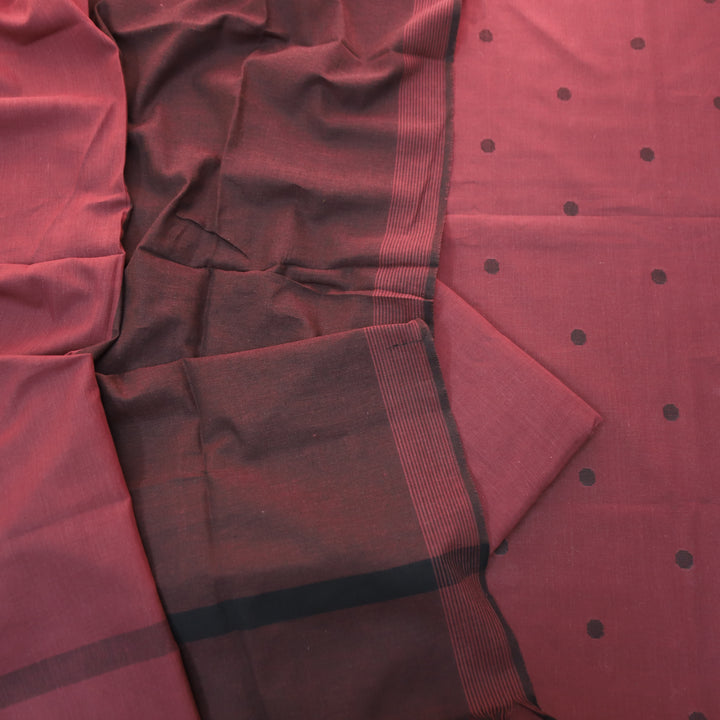 Gayatri Blush Mauve Woven Temple Hem South Cotton Set