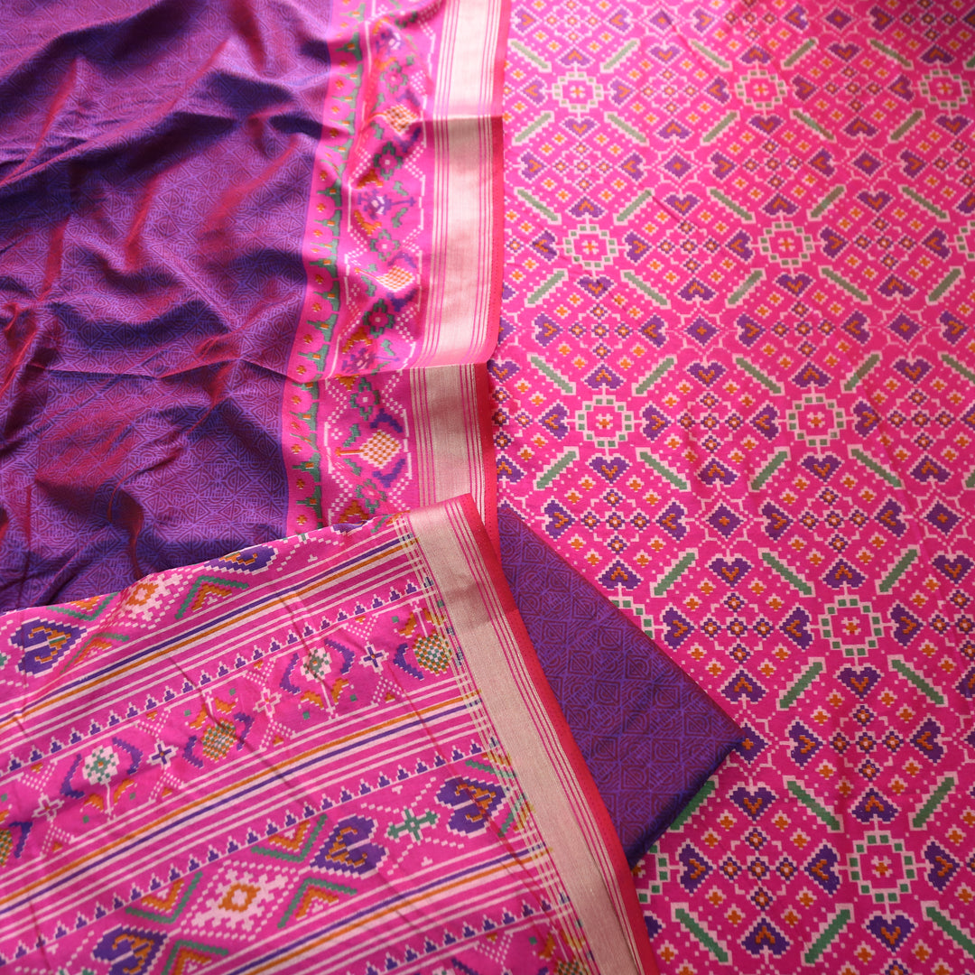 Saadvi Pink All Over Patola Shadow Printed Work Muslin Set
