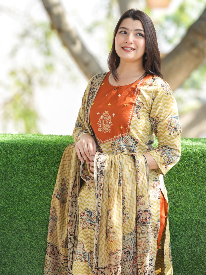 Nancy Rust Kalamkari Cotton 3 PIece Set