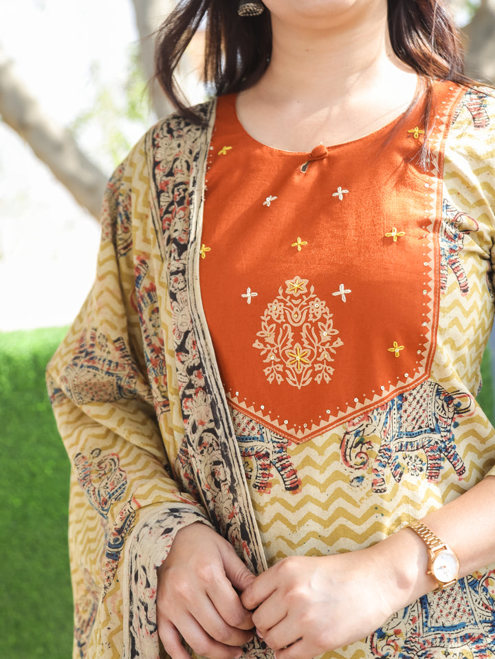 Nancy Rust Kalamkari Cotton 3 PIece Set