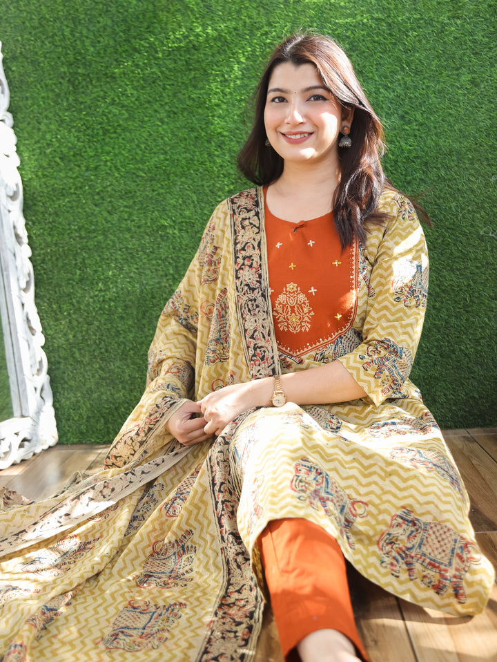 Nancy Rust Kalamkari Cotton 3 PIece Set