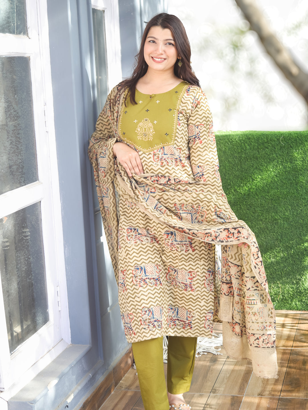 Nancy Green Kalamkari Cotton 3 PIece Set