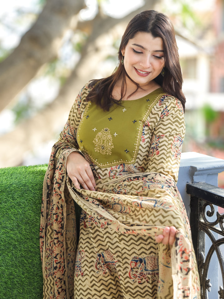 Nancy Green Kalamkari Cotton 3 PIece Set