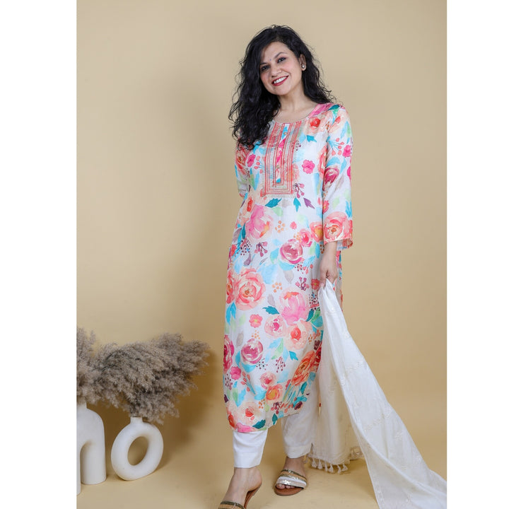 Colorful Digital Printed Muslin 3 Piece Set