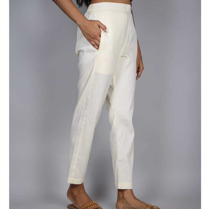 Whitish Yellow Cotton Trouser