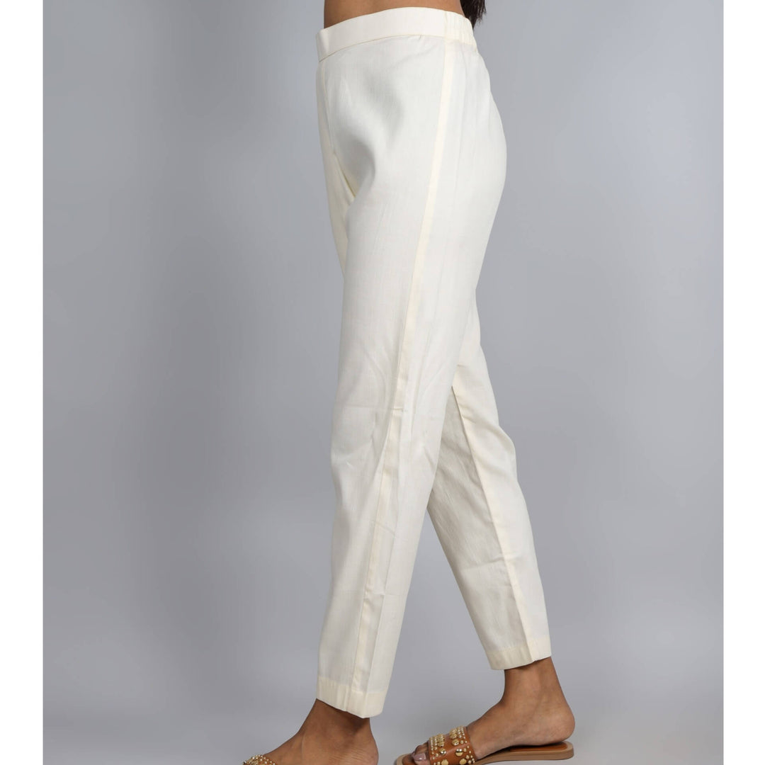 Whitish Yellow Cotton Trouser