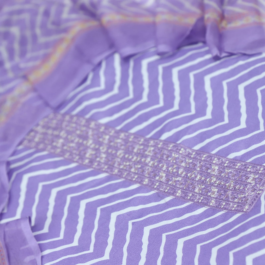 Paakija Lilac Jam Cotton Top With Chiffon Dupatta