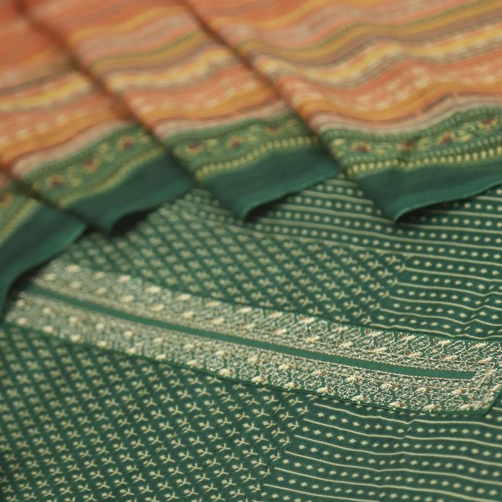 Ghayrat Forest Green Printed Semi Pashmina Suit Set