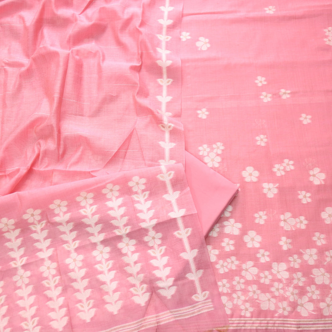 Jannat Flamingo Pink Authentic Jamdani Top and Jamdani Dupatta