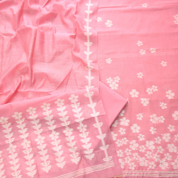 Jannat Flamingo Pink Authentic Jamdani Top and Jamdani Dupatta