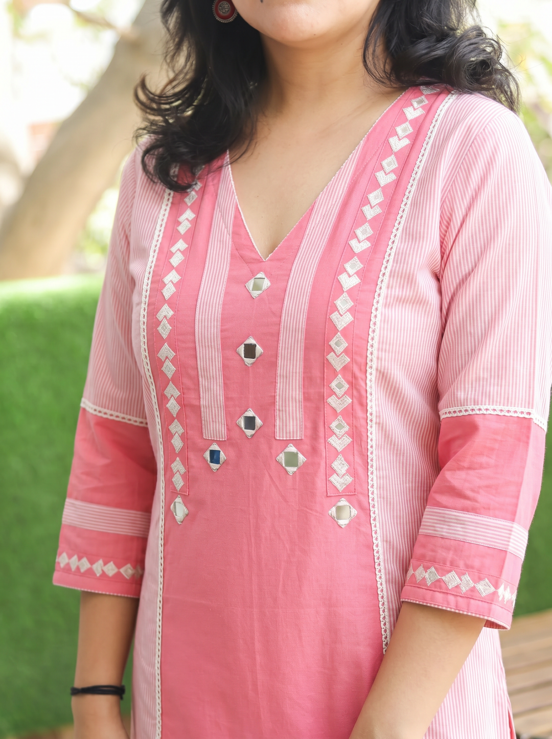 Sanj Bubblegum Pink South Cotton Kurti