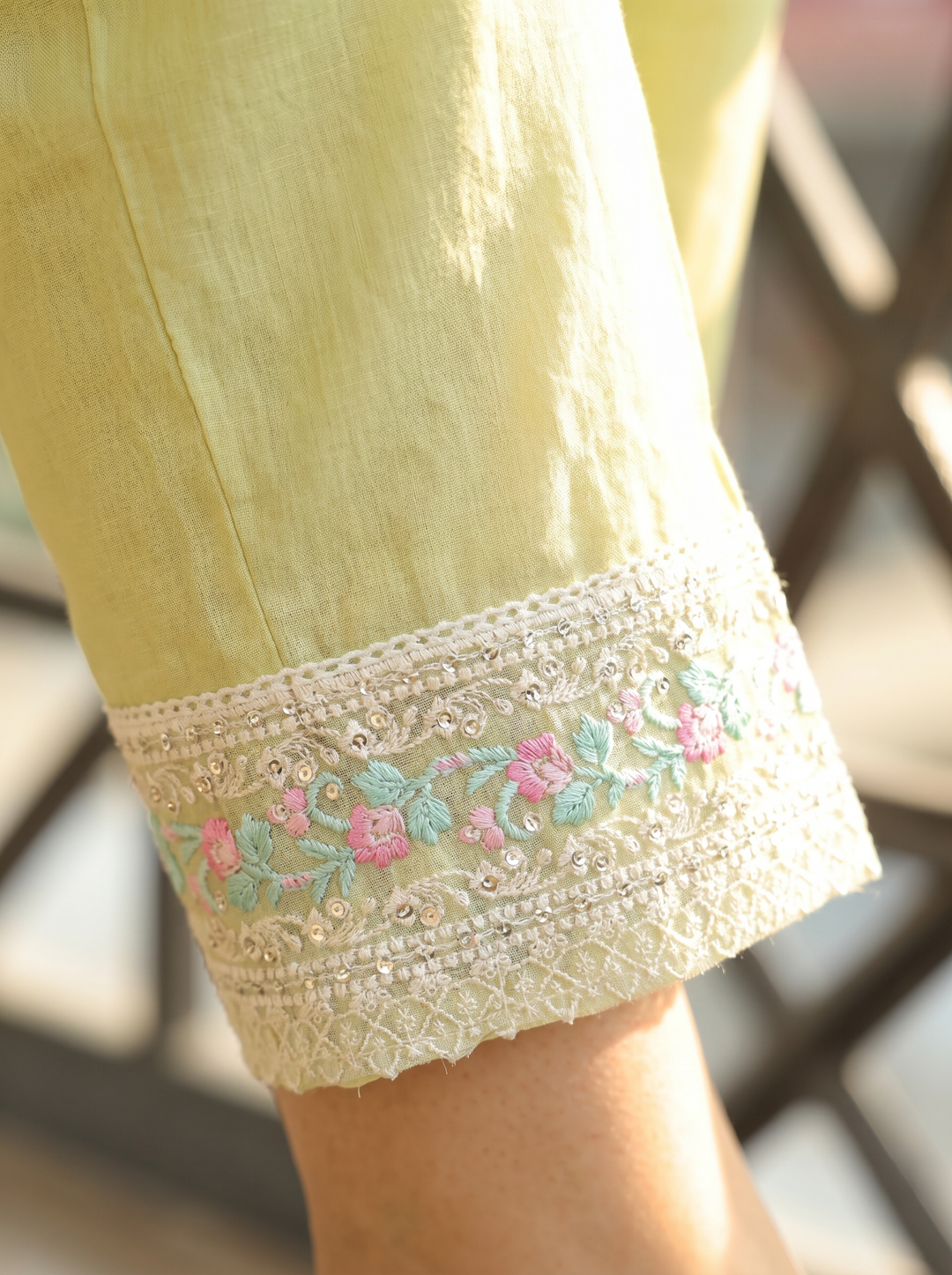 Surbhi Mohito Mint Embroidered Mul Cotton Set