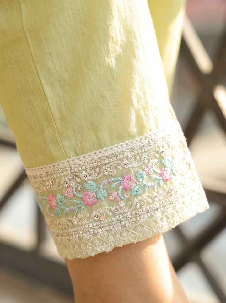 Surbhi Mohito Mint Embroidered Mul Cotton Set