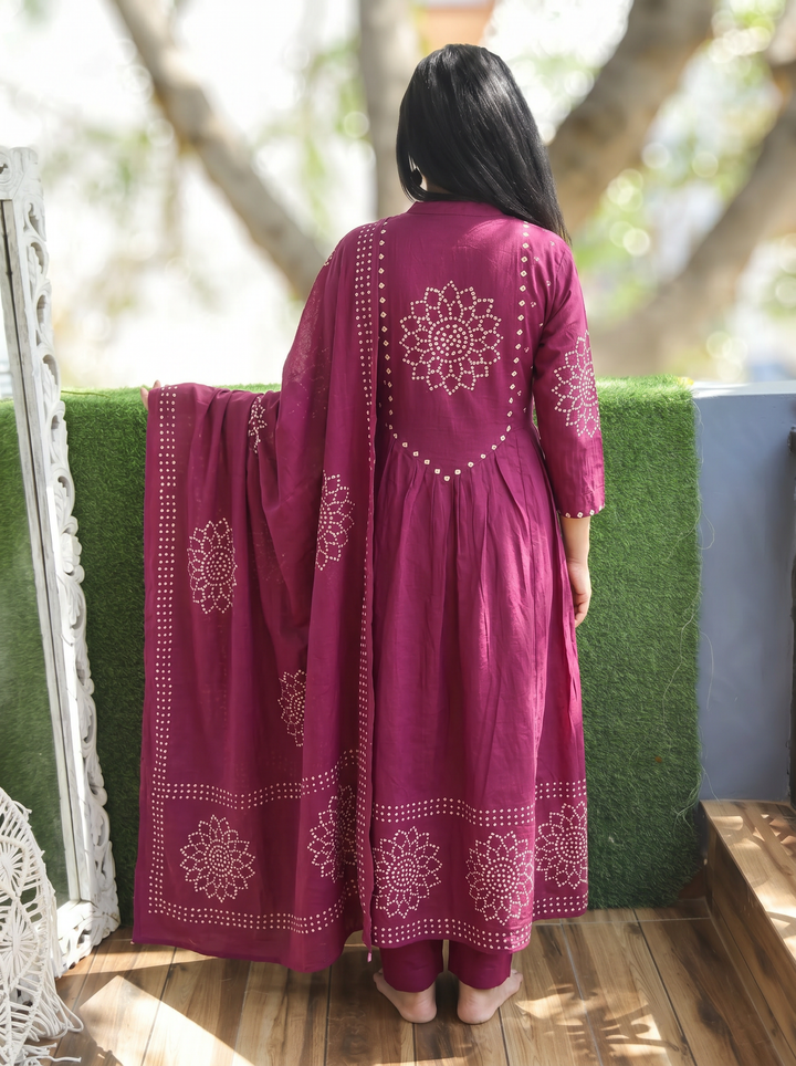 Tanushi Wine Purple Bandani Cotton 3 Piece Set