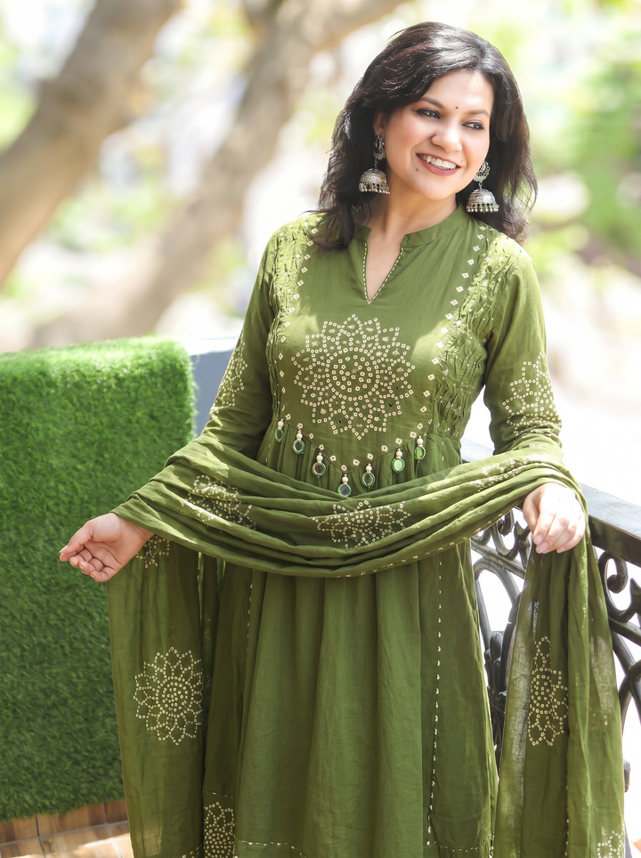 Tanushi Green Bandani Cotton 3 Piece Set