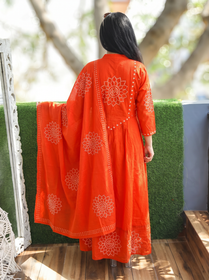 Tanushi Orange Bandani Cotton 3 Piece Set