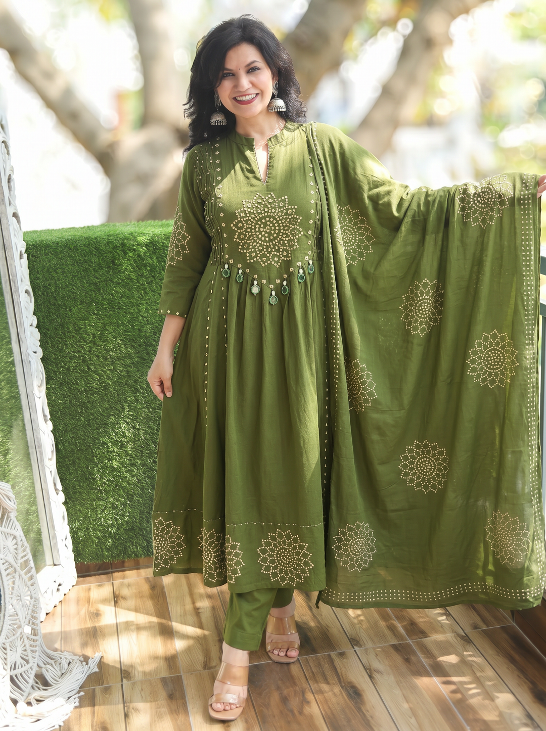 Tanushi Green Bandani Cotton 3 Piece Set