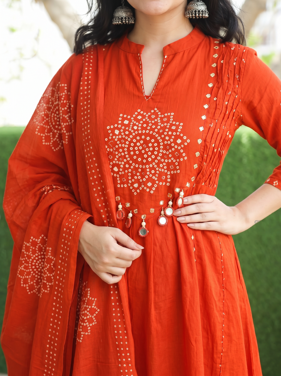 Tanushi Orange Bandani Cotton 3 Piece Set