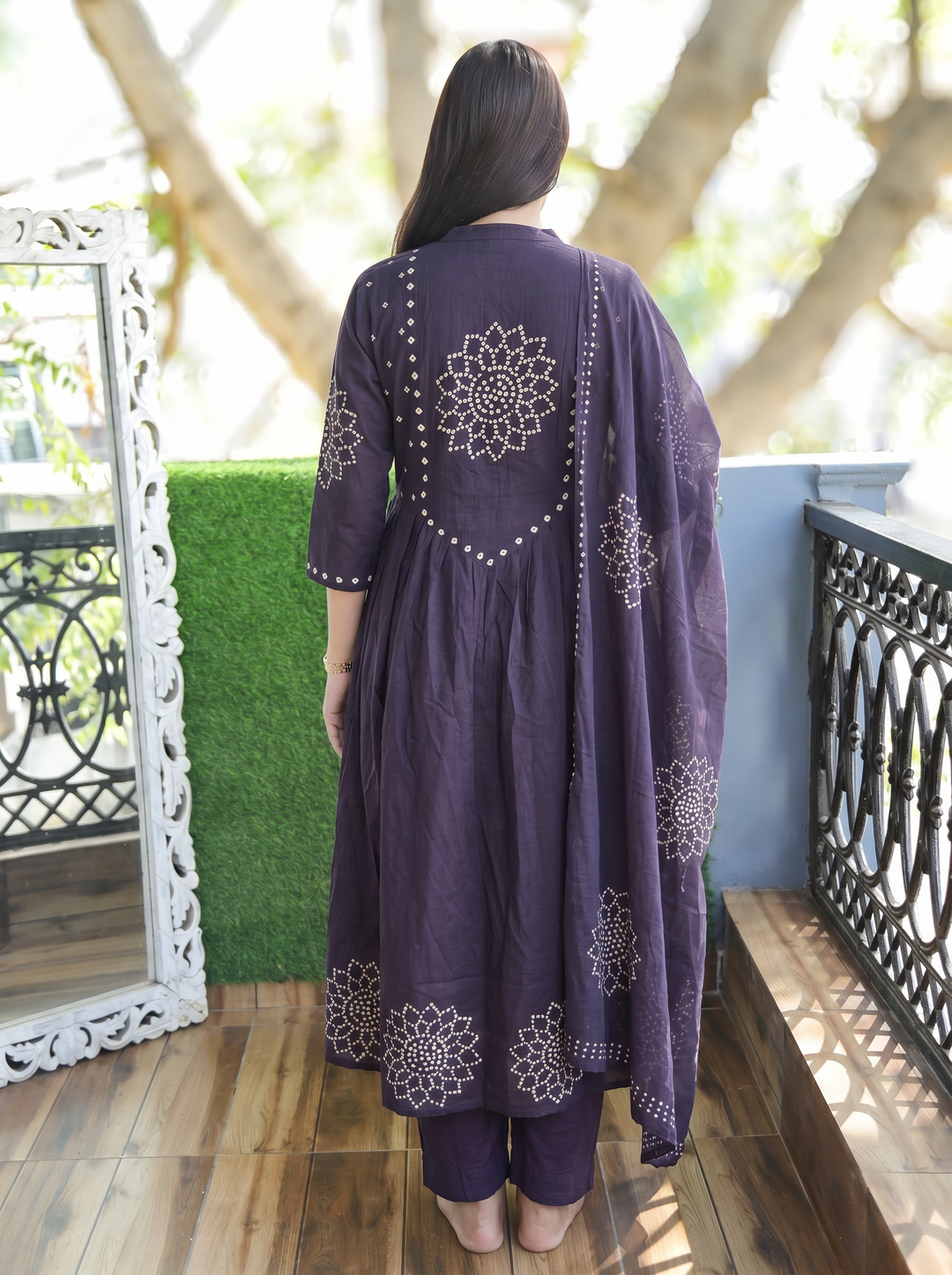 Tanushi Black Maroon Bandani Cotton 3 Piece Set