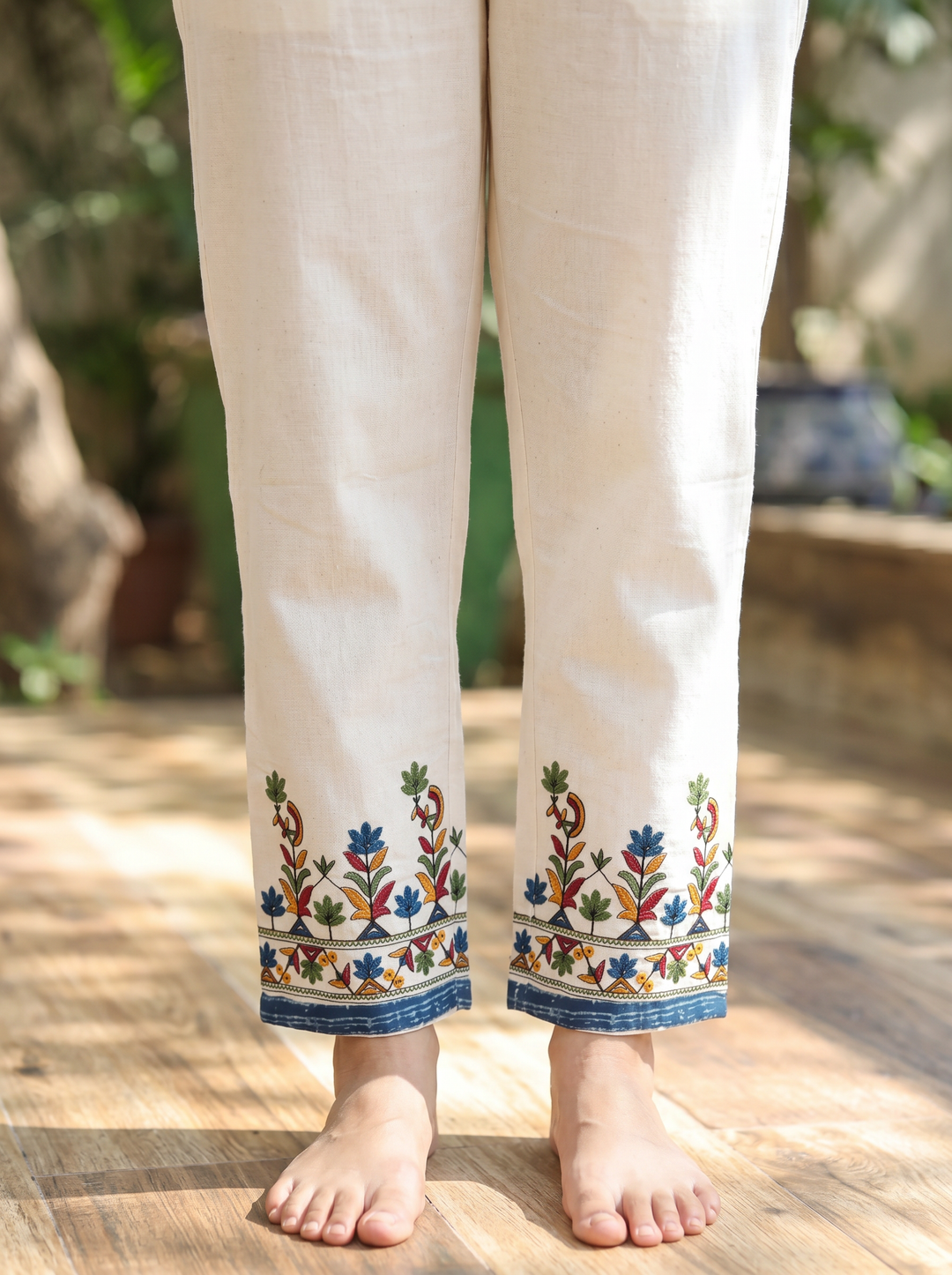 Rushali Prussian Indigo Dabu Printed 3 Piece Set