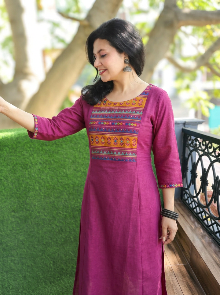 Roohi Maroon Red Embroidered Panel 2 Piece Set