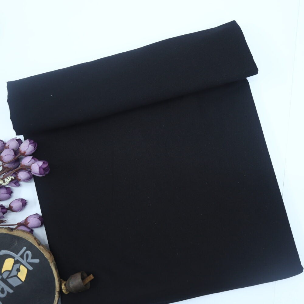 Black Cotton Flax Fabric