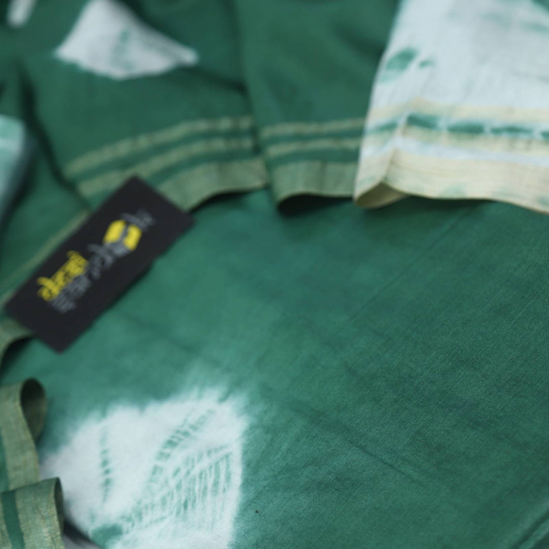 Castleton Green Shibori Digital Print  Cotton Silk  with Shibori Print Dupatta Set