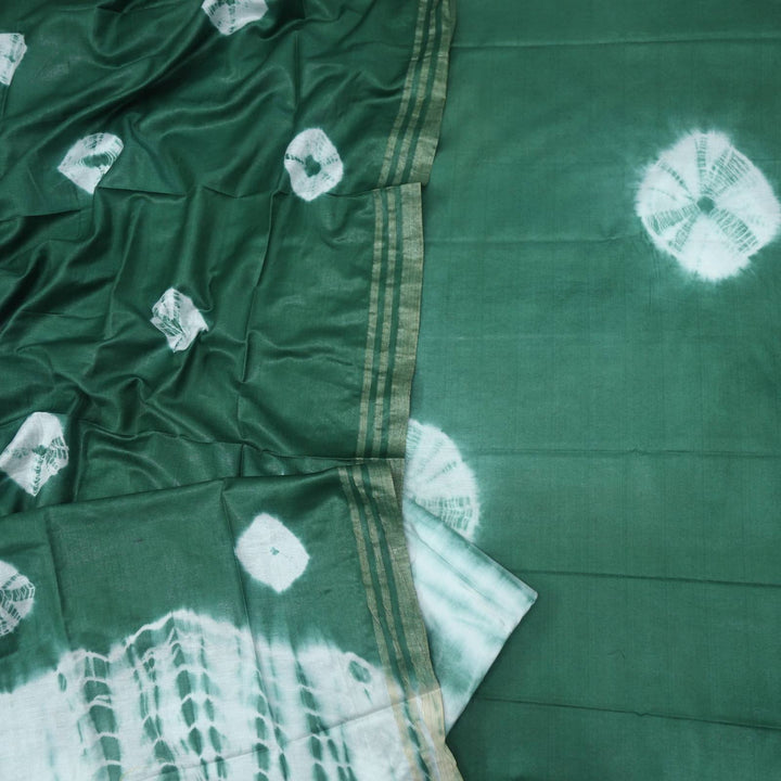 Castleton Green Shibori Digital Print  Cotton Silk  with Shibori Print Dupatta Set
